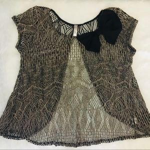 Women Crochet Top with Bow